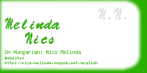 melinda nics business card